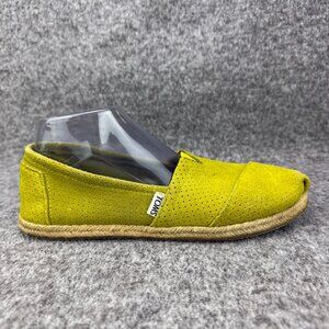 ✅Womens 9 Toms Leather Flats Yellow Perforated Suede Espadrilles  Casual Shoes